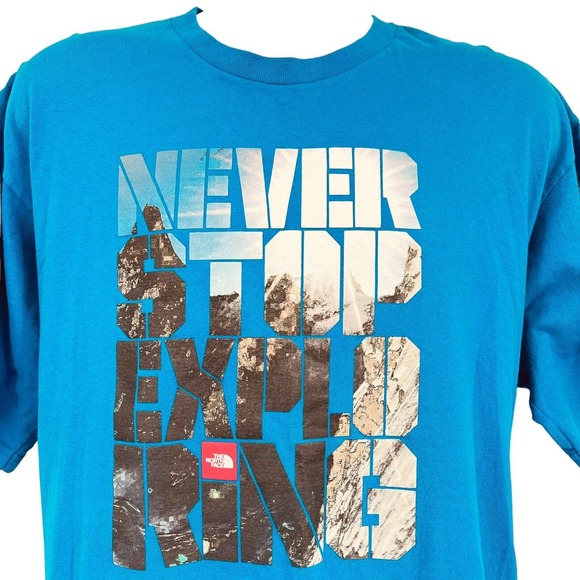 The North Face Men Blue Never Stop Exploring Graphic Short Sleeve T Shirt XXL - Picture 4 of 11
